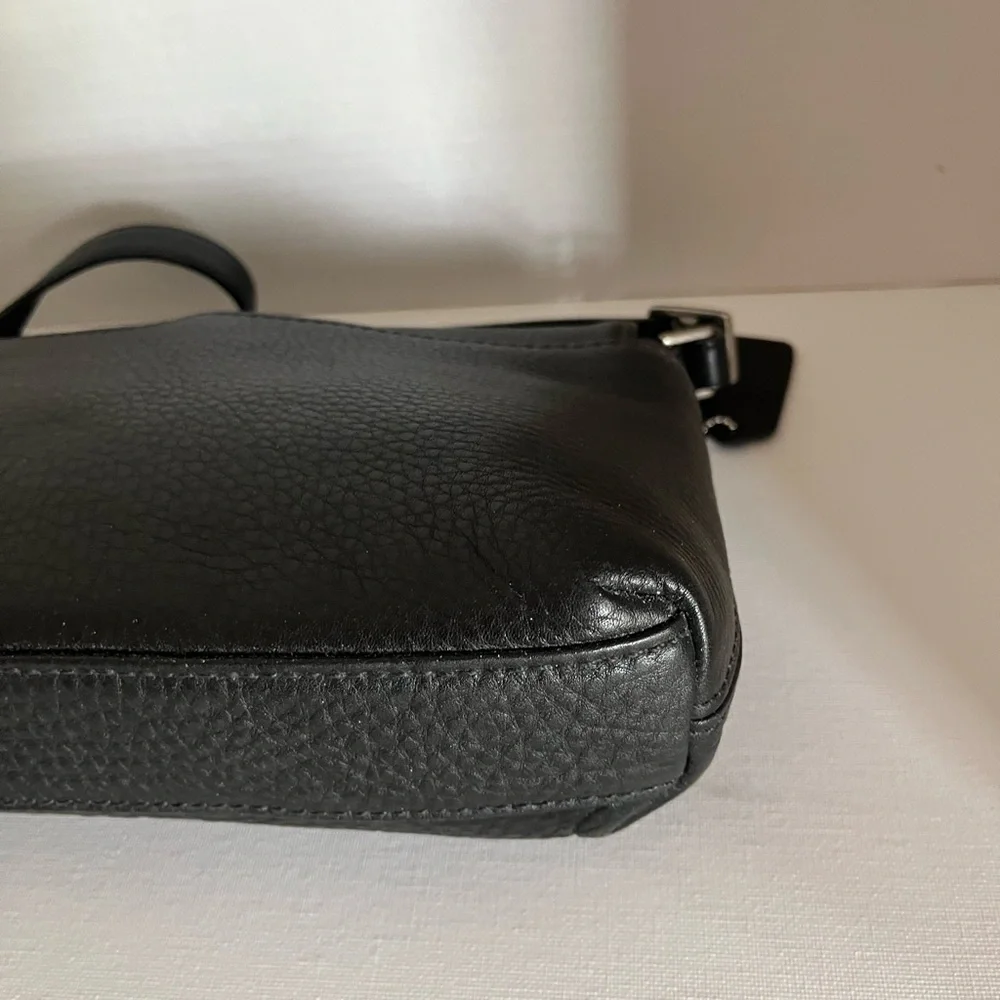 Vtg COACH Leather Hudson Black Flap Shoulder Bag Crossbody Purse L8P-6801 - Picture 9 of 12